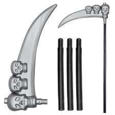 Accessoires:Lange Sense mit Totenköpfen:103 cm, grau 