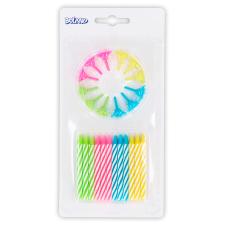 Accessoires:Bougie de gâteau joyeux anniversaire:24 pièce, multicolore 