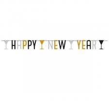 Happy New Year party chain:180 x 15 cm