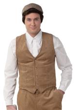 20er Jahre Weste Cord zum Knöpfen:beige 