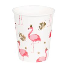 Accessoires:Gobelets en papier Flamant rose: Décoration de table pour fête d'été:10 pièce, 2.5 dl, blanc/rose 