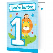 1. Anniversaire Cartes de invitation:8 pièce, 10 x 12cm 