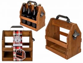 Holz Flaschenhalter für 6 Flaschen à 0.5l:30x26cm, braun 