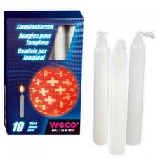 Laternen- und Lampionkerzen:10 Stück, 90 mm x 10 mm, weiss