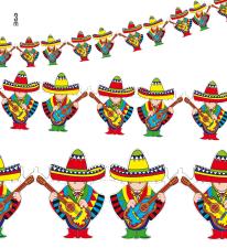 Accessoires:Mariachi garlands:3 m, multicolored 