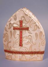 Bischof Mitra mit Ornamenten:creme weiss