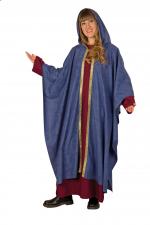 Krippen Kostüm Maria: Kleid und Kapuzenumhang:blau