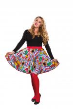Circle skirt with comic print:colorful