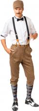 Accessoires:20er Jahre Set: Kniebundhose, Ärmelraffer und Mütze:braun 54/56