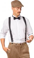 Accessoires:20er Jahr Set: Schiebermütze, Fliege, Hosenträger und Taschenuhr 