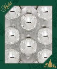 Silver balls set: Christmas tree decorations:8 Item, 7cm, red 