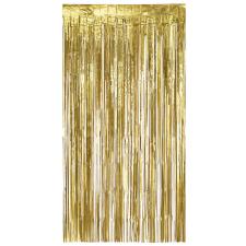 Accessoires:Folien Türvorhang metallic Lametta:200 x 100 cm, gold 