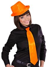 Accessoires:Krawatte klassisch neonfarbig, entknotet:orange 