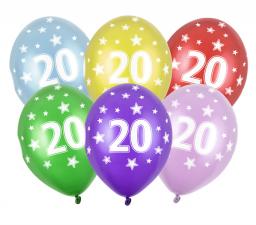 Accessoires:20th birthday balloons:6 Item, 30 cm, colorful 