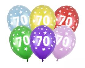 Accessoires:70th birthday balloons:6 Item, 30 cm, colorful 