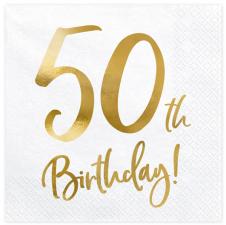 Accessoires:50th Birthday Napkins:20 Item, 33 x 33cm, multicolored 