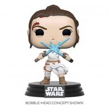 Rey w/2 Light Sabers Vinyl Figur:9 cm 