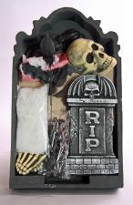 Accessoires:Tombstone set with lighting, 24 pieces.:55 x 34 x 8 cm, black 