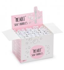 Accessoires:Bulles de savon set avec une poignée de coeur:48 pièce, 9 cm, blanc 