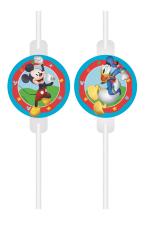 Mickey Mouse Trinkhalme: Kindergeburtstag Tischdeko:4 Stück, 22 cm, bunt 