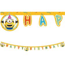 Accessoires:Minions Happy Birthday Girlande:FSC zertifiziert:2 m, mehrfarbig 