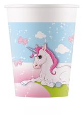 Einhorn Partybecher:8 Stück, 200 ml, mehrfarbig 