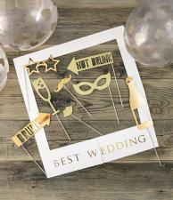 Accessoires:Hochzeit Photo-Booth Fotorequisiten:weiss/gold 
