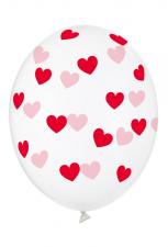 Accessoires:Balloons Hearts, Crystal Clear:50 Item, 30 cm, transparent 