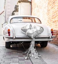 Accessoires:Set déco voiture coeurs:argent 