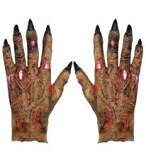 Zombie Handschuhe, Latex:braun