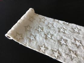 Tischläufer Sterne:28 cm x 300 cm, weiss 