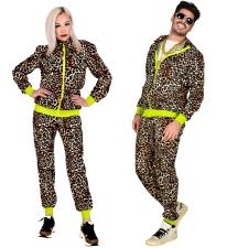 Accessoires:80er Leopard Trainingsanzug unisex: Jacke und Hose:mehrfarbig XL