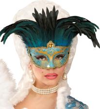 Mask Contessa with glitter and feathers:blue 