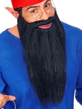 Long beard with mustache: for dwarfs, bikers or pirates:black 
