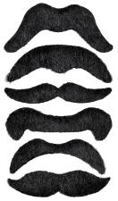 Pirate moustache set:6 Item, black 