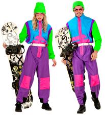 Snowboarder costume: jumpsuit, belt:colorful 