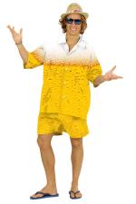 Bier Party Kostüm Herren mit Hemd und Shorts:gelb 