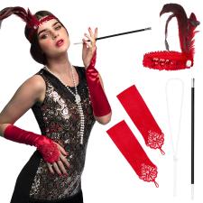 1920s flapper deluxe set:red 