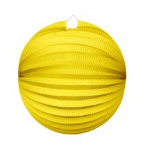 Accessoires:Lampion rund ohne Kerzenhalter, Papier:D 25 cm, gelb 