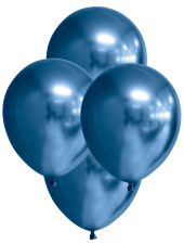 Ballons en latex miroir:10 pièce, 30 cm, bleu 