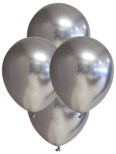 Ballons en latex miroir:10 pièce, 30 cm, argent 