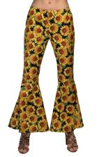 Hippie Flared Pants Sunflower Stretch:colorful 