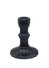 Glass candle holder:9 x 12 cm, black 