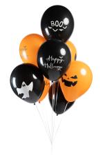 Halloween Ballon Set:8 Stück, 30 cm, schwarz/orange 