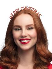 Metal Diadem 'Merry Christmas':rot