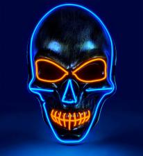 Gold skull mask with colored LEDs:or/gold 