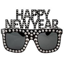Happy New Year glasses:black/silver