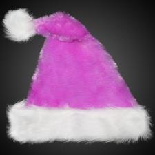 Weihnachtsmütze mit Plüschrand und Bommel:lila