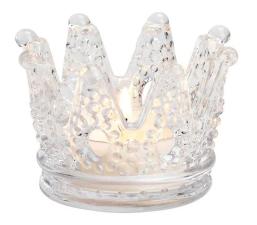 Windlicht Krone aus Glas:5 x 8 cm, transparent 