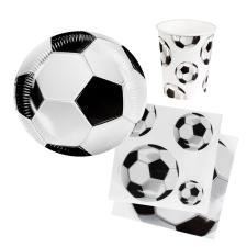 Accessoires:Fussball Party-Set: Tischdekoration für Fussball Fans:24-teilig, schwarz/weiss 